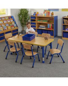 Milan Rectangular 6 Seat Table Blue