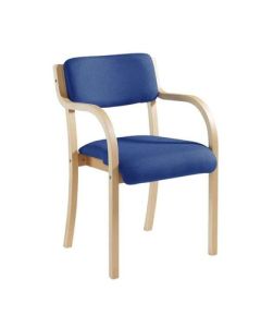 Wood Frame Stack Chair with arms Blue