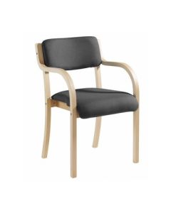 Wood Frame Stack Chair with arms Charcoal