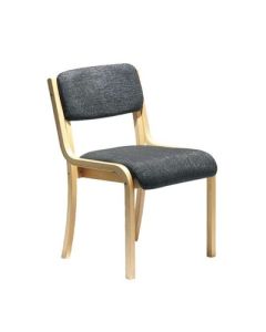 Wood Frame Stack Chair No Arms Charcoal