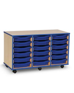 18 Single Tray Unit Maple Blue Edge Blue Trays