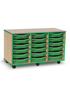 18 Single Tray Unit Maple Green Edge Green Trays
