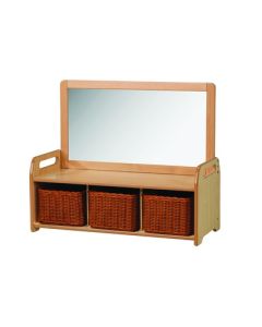 Low Mirror Storage Unit with 3 Baskets