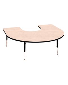 Tuf-Top Height Adjustable Horseshoe Table W1675 x D1520mm Maple
