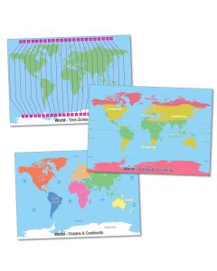 World Maps Size A1 Set of 3