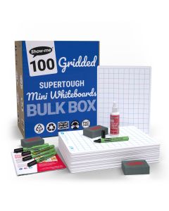A4 Show-me Supertough Gridded Whiteboards Bulk Box 100 Sets