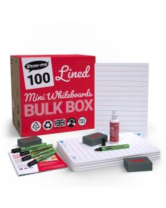 A4 Show-me Lined Whiteboards Bulk Box 100 Sets