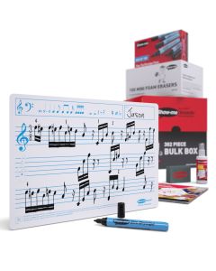 A4 Show-me Music Ruled Whiteboards Bulk Box 100 Sets