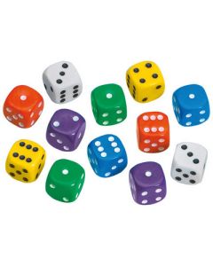 Coloured Dot Dice Pack 12