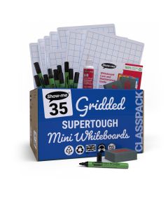 A4 Show-me Supertough Gridded Whiteboards Classpack 35 Sets