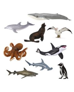 Plastic Ocean Animals Pack of 9