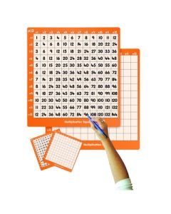 Times Table 12x12 Multiplication Dry-Wipe Children's Small Pack of 30