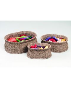Seagrass Oval Baskets Pack of 3