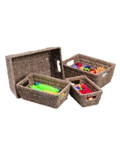 Seagrass Rectangular Baskets Pack of 4