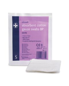 7.5 x 7.5cm Sterile Gauze Swabs Pack of 20 x 5