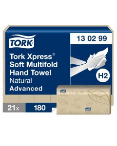 Tork Xpress Soft Natural Z/Fold 2 Ply Hand Towels Pack of 21