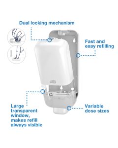 Tork Soap and Sanitiser Dispenser White