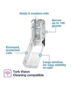 Tork OptiServe Coreless 2-Roll Toilet Paper Dispenser