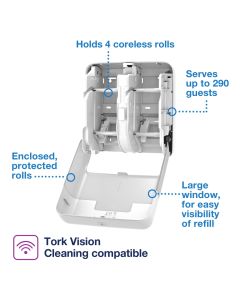 Tork OptiServe Coreless 4-Roll Toilet Paper Dispenser