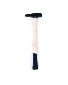 Child size 110g weight pin hammer with a wooden handle.