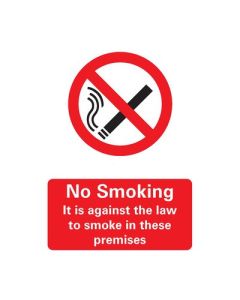 No Smoking In These Premises' Sign A5