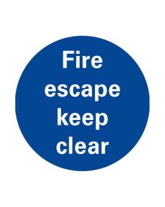 Fire Escape Keep Clear' Sign