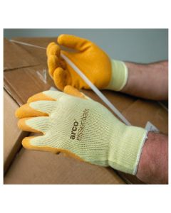 Latex Covered Working Gloves L Orange/White Pair
