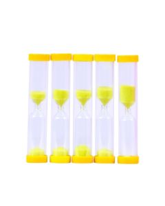 Mini Sand Timer Pack of 5 Yellow 3 Minute