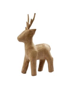 Papier Mache Roe Deer Standing 25cm Natural
