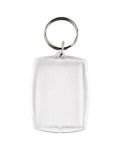Rectangular Key Ring White Pack of 25