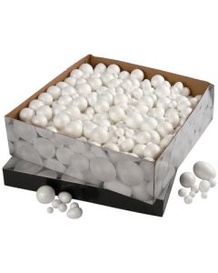 Polystyrene Balls & Eggs White Pack 550