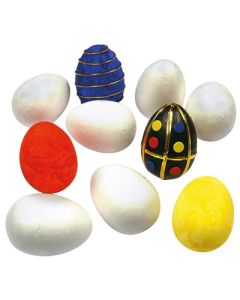Polystyrene Eggs White Pack of 10
