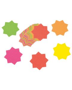 Fluorescent Card Stars Assorted Pack of 50