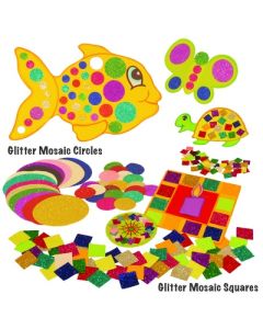 Glitter Mosaic Squares Assorted Pack of 3000