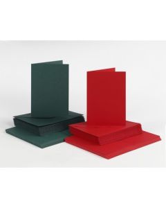 Cards And Envelopes Red And Green Pack of 50