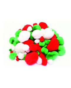 Christmas Pom Poms Pack of 100