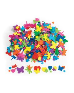 Flowers Hearts & Bug Foam Shapes 500 Pieces