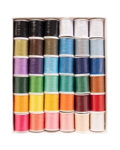 Coloured Polyester Sewing Thread Assorted Box 36