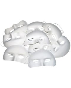 Flock Finish Half Masks White Pack of 10