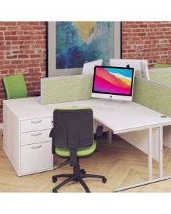 Desk High 3 Drawer Pedestal White