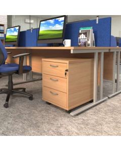 3 Drawer Mobile Pedestal Beech