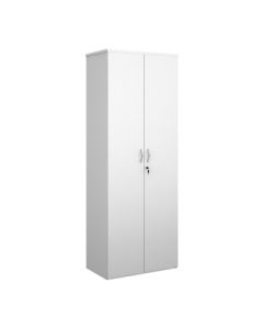Double Door Cupboard 4 Shelves H2030mm White