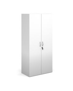 Double Door Cupboard 4 Shelves H1630mm White