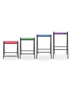 Polyproplene Stool Silver Frame SH685mm Green