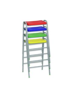 Polyproplene Stool Silver Frame SH430mm Black