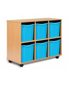 Allsorts 6 Quad Tray Beech Unit Cyan