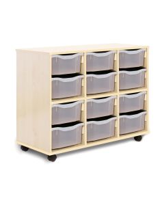 Allsorts 12 Double Tray Maple Unit Clear