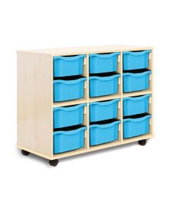 Allsorts 12 Double Tray Maple Unit Cyan