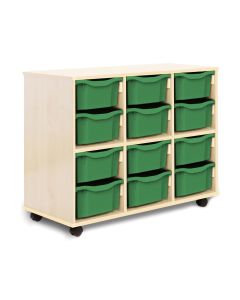 Allsorts 12 Double Tray Maple Unit Green