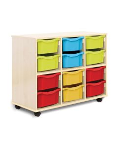 Allsorts 12 Double Tray Maple Unit Multicoloured